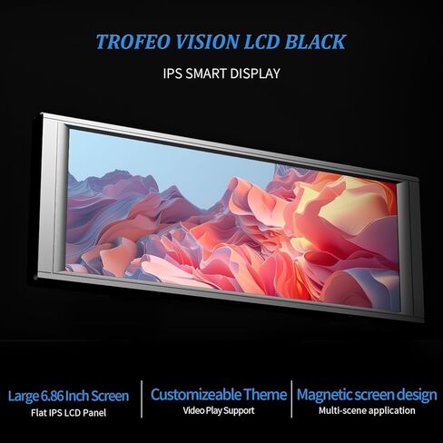 Thermalright Trofeo Vision LCD Black Edition Case Sub-Display Features a 6.86-inch Full-Color LCD Display (1280x480 Resolution) with a Magnetic Panel Screen, Supporting DIY Dynamic/Static Images in Saudi Arabia