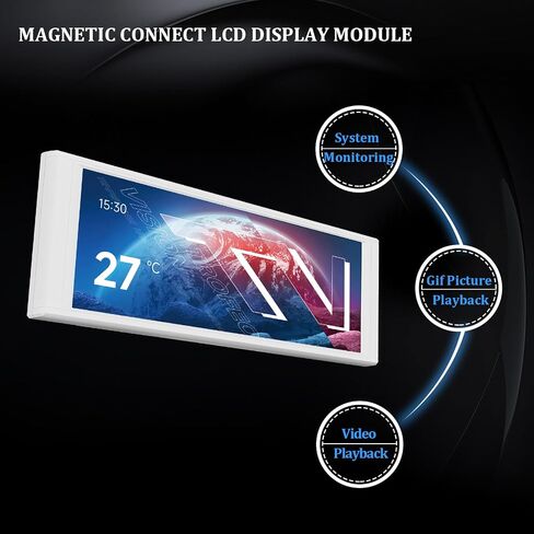 تتميز الشاشة الفرعية للعلبة ذات الإصدار الأبيض من Thermalright Trofeo Vision LCD بشاشة LCD كاملة الألوان مقاس 6.86 بوصة (دقة تبلغ 1280 × 480) مع تصميم لوحة مغناطيسية. يدعم الصور الديناميكية/الثابتة التي يمكنك صنعها بنفسك (أبيض). in Saudi Arabia