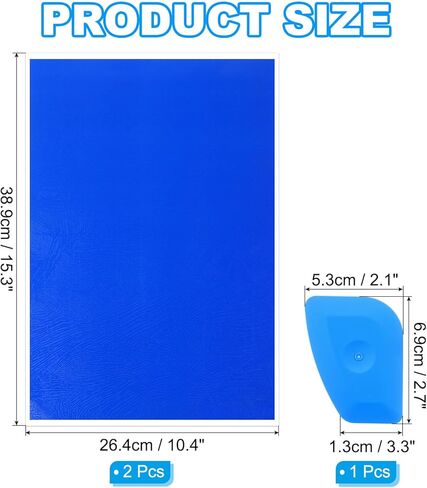 Patikil 15.3x10.4 بوصة ورق نقش بالليزر ، 2 PCS ليزر نقش ورقة العلامات مع مكشطة زرقاء لعلامة ليزر الألياف على الزجاج السيراميك المعدني ، رمادي in Kuwait