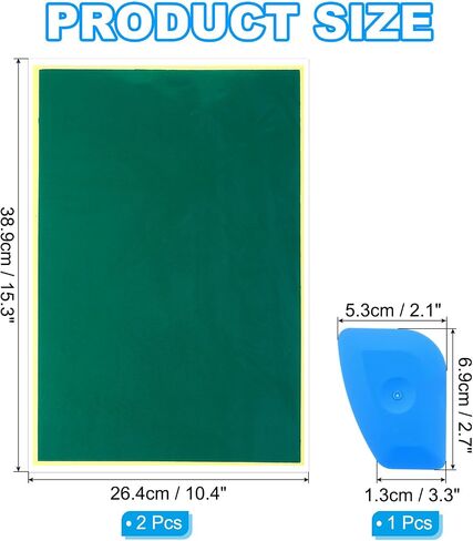 PATIKIL 15.3x10.4 Inch Laser Engraving Paper, 2 Pcs Laser Engraving Marking Color Paper with Blue Scraper for Fiber Laser Marking and Engraving on Metal Ceramics Glass, Gray in Saudi Arabia