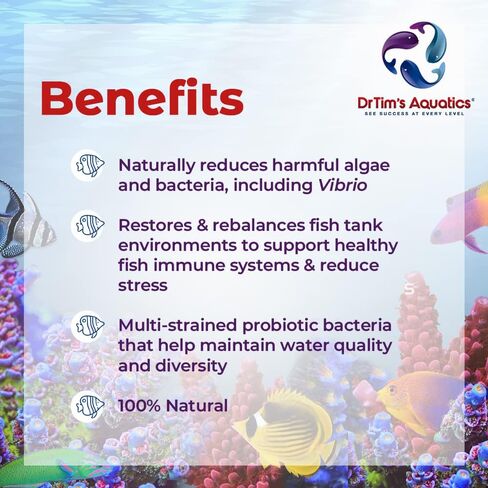 Drtim’s Aquatics Freshwater Bollance Probiotic Solution-بالنسبة لخزانات أسماك المياه العذبة ، وحوادث السمك-الكائنات غير الودية ، وتعزيز جودة المياه المثلى-طبيعية 100 ٪-64 أوقية. in Kuwait
