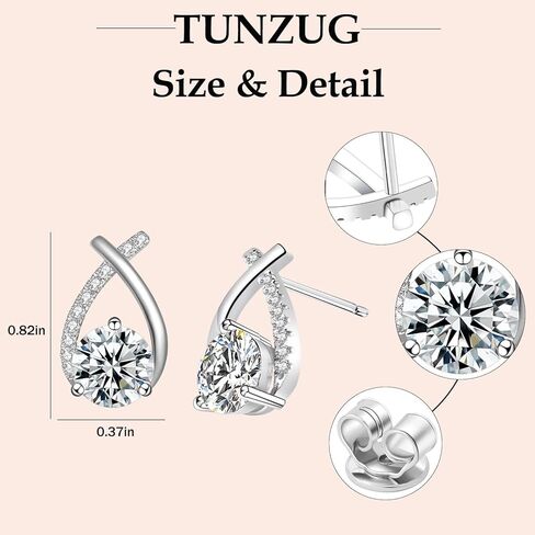 Moissanite Stud Earrings D Color VVS1 Moissanite Earrings 925 Sterling Silver 18K Gold Plated Friction Flat Bottom Mermaid Tail Earrings for Women in Saudi Arabia