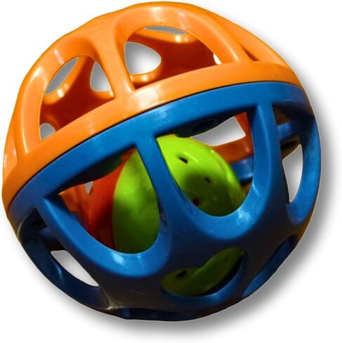 Large Cat Ball Toy with Bell - Durable, Self-Entertainment, Colorful Indoor Exercise (Yellow & Purple) in Kuwait