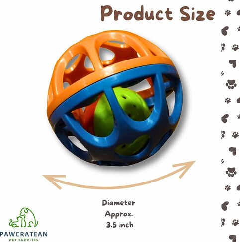 Large Cat Ball Toy with Bell - Durable, Self-Entertainment, Colorful Indoor Exercise (Yellow & Purple) in Kuwait