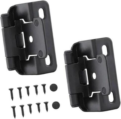 مجموعة من مفصلات خزانة المطبخ الفولاذية العتيقة العملية مع تراكبات مقاس 1/2 بوصة وتصميمات نصف مخفية للإغلاق الجزئي (أسود -1) in Kuwait