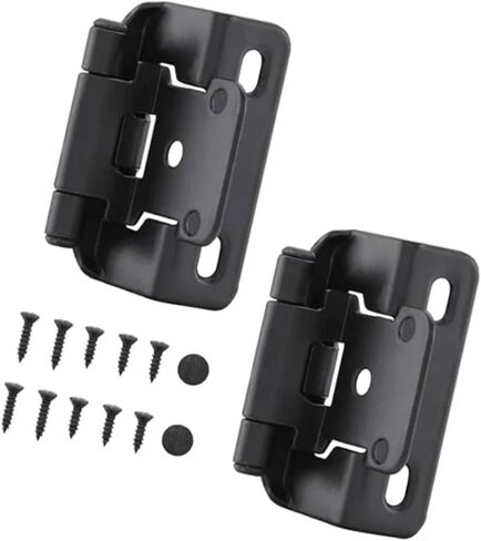 مجموعة من مفصلات خزانة المطبخ الفولاذية العتيقة العملية مع تراكبات مقاس 1/2 بوصة وتصميمات نصف مخفية للإغلاق الجزئي (أسود -1) in Kuwait