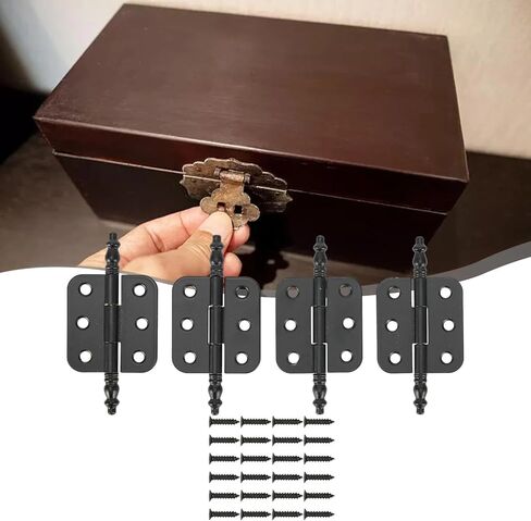 مفصلات الديكور العتيقة رأس التاج خزانة صندوق ديكور جميلة سهلة التركيب صناديق خشبية عتيقة (أخضر برونزي-1) in Kuwait