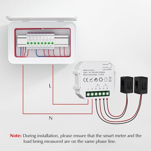 eMylo 2 Channel WiFi Power Meter 80A+80A Smart Power Monitor، Clamp Ammeter Power Monitor، 2.4 جيجا هرتز WiFi، مراقبة الوقت الحقيقي، تطبيق Smart Life / TUYA، متوافق مع Alexa و Google Assistant in Kuwait