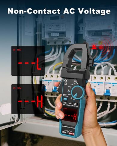 المشبك متر DURFICST الرقمية Inrush المشبك المتعدد AC / DC 1000A 6000 التهم أمبير اختبار الجهد مع VFD، وضع LOZ، يقيس AC / DC الجهد الحالي NCV مقاومة درجات الحرارة السعة التردد in Kuwait
