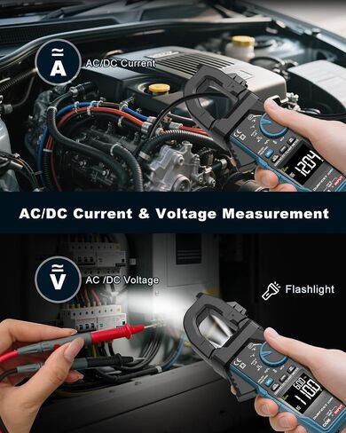 المشبك متر DURFICST الرقمية Inrush المشبك المتعدد AC / DC 1000A 6000 التهم أمبير اختبار الجهد مع VFD، وضع LOZ، يقيس AC / DC الجهد الحالي NCV مقاومة درجات الحرارة السعة التردد in Kuwait