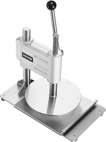 VEVOR Manual Pizza Dough Press Machine, 9.5 inch Pizza Pastry Press Plate, Stainless Steel Bread Presser, Commercial Chapati Sheet Crust Maker, Forming Machine with Handle and 100 Pcs Parchment Paper in Saudi Arabia
