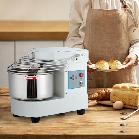 Commercial Food Mixer, 10.5 Qt Touch Screen Dough Mixer Machine with Timer, Security Shield, 650W Dual Rotating Dough Kneading Machine Food-grade Stainless Steel Bowl for Restaurant Bakery in Saudi Arabia