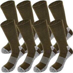 4 Pairs Men's Military Crew Socks Army Green Cotton Sock for Soldiers Police Firefighters Outdoor Sports Work Socks in Kuwait