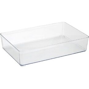 Simplify Large Drawer Organizer, Rectangular, Multi-Purpose, Office, Bathroom, Storage, Desk, Cosmetics & Jewelry, Clear (Pack of 2) in Kuwait