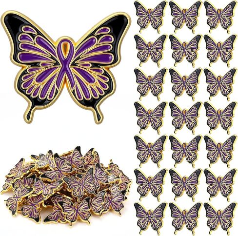 48 PCS التوعية بالصحة العقلية دبوس دبوس الشريط الأخضر الفراشة صفيرة للمنع للوقاية من الانتحار إلهام الإكسسوارات شهر هيث العقلية in Kuwait