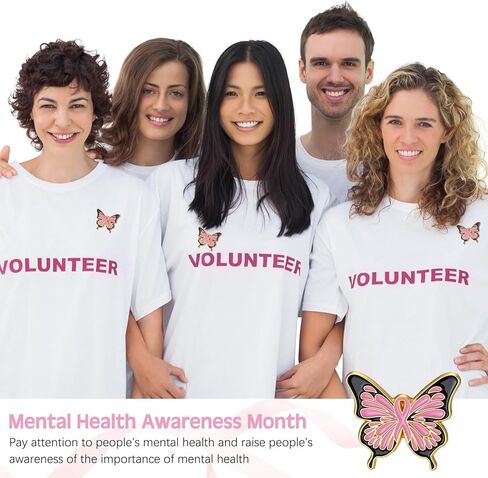 48 PCS التوعية بالصحة العقلية دبوس دبوس الشريط الأخضر الفراشة صفيرة للمنع للوقاية من الانتحار إلهام الإكسسوارات شهر هيث العقلية in Kuwait