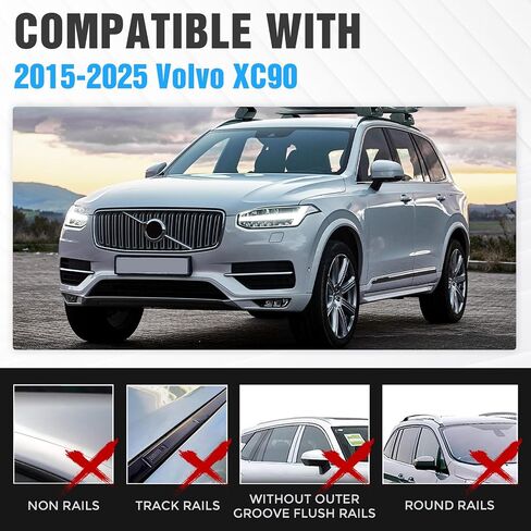 Heavy Duty 300 LBS Roof Rack Cross Bars Compatible with 2018-2025 Volvo XC60 XC-60 with Side Rails Adjustable & Lockable Rooftop Top Luggage Crossbar Cargo Carrier SUV in Saudi Arabia