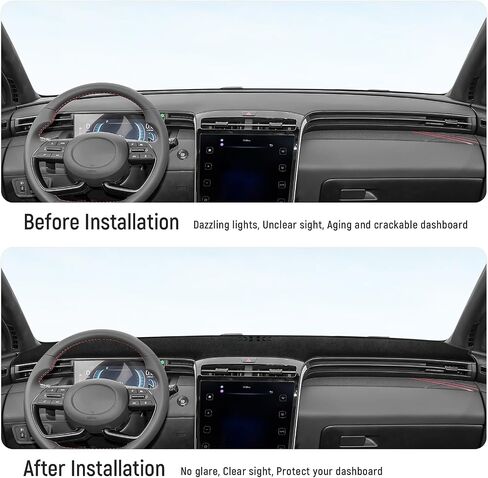 يويجووكو غلاف اندفاعة ل Tucson 2018 2017 2016 إكسسوارات الفانيلا غلاف Dash Mat Center Cover Cover Sunshield Protector Pad in Kuwait