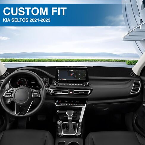 KUST Car Dash Cover for Hyundai Tucson 2022-2024 (ONLY FITS 4.2-inch Digital Instrument Cluster) Polyester Non-Slip Center Console Dash Cover Black (Not fits 10.25-inch Digital Instrument Cluster) in Kuwait