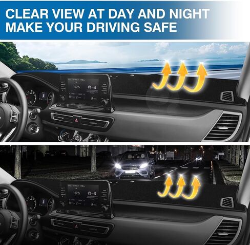 KUST Car Dash Cover for Hyundai Tucson 2022-2024 (ONLY FITS 4.2-inch Digital Instrument Cluster) Polyester Non-Slip Center Console Dash Cover Black (Not fits 10.25-inch Digital Instrument Cluster) in Kuwait