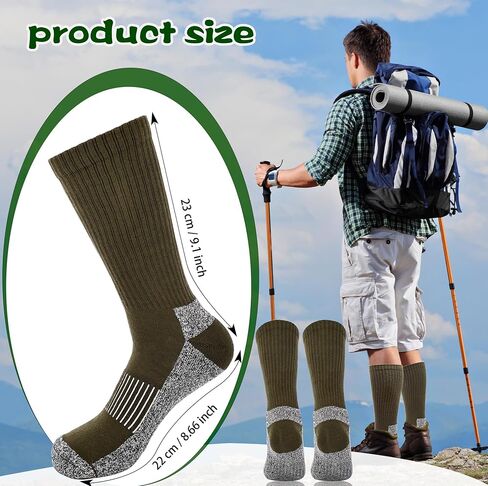 4 Pairs Men's Military Crew Socks Army Green Cotton Sock for Soldiers Police Firefighters Outdoor Sports Work Socks in Kuwait