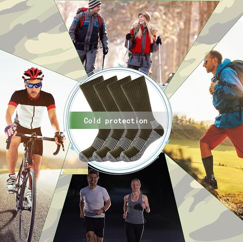 4 Pairs Men's Military Crew Socks Army Green Cotton Sock for Soldiers Police Firefighters Outdoor Sports Work Socks in Kuwait