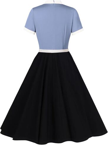 Women 1950s Vintage Floral Cocktail Swing Dress 50s Short Sleeve Audrey Hepburn Rockabilly Prom Dress A Line Tea Party Dress in Saudi Arabia