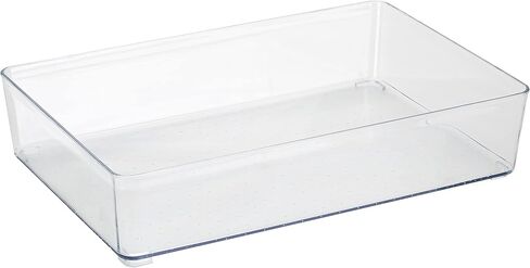 Simplify Large Drawer Organizer, Rectangular, Multi-Purpose, Office, Bathroom, Storage, Desk, Cosmetics & Jewelry, Clear (Pack of 2) in Kuwait