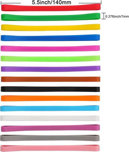 Rubber Bands Silicone 8 inch and 6.3 inch 12 Pcs Mixed size Large Elastic Bands for Notebook Books Cooking Wrapping Rubber Bands Cooking Boxes Wraps Office Supplies in Saudi Arabia