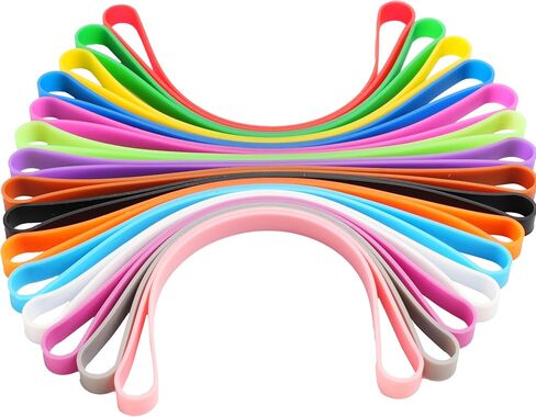 Rubber Bands Silicone 8 inch and 6.3 inch 12 Pcs Mixed size Large Elastic Bands for Notebook Books Cooking Wrapping Rubber Bands Cooking Boxes Wraps Office Supplies in Saudi Arabia