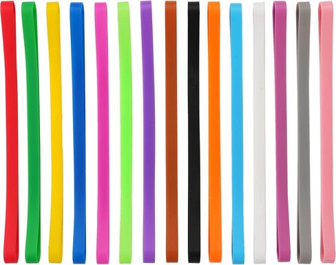 Rubber Bands Silicone 8 inch and 6.3 inch 12 Pcs Mixed size Large Elastic Bands for Notebook Books Cooking Wrapping Rubber Bands Cooking Boxes Wraps Office Supplies in Saudi Arabia