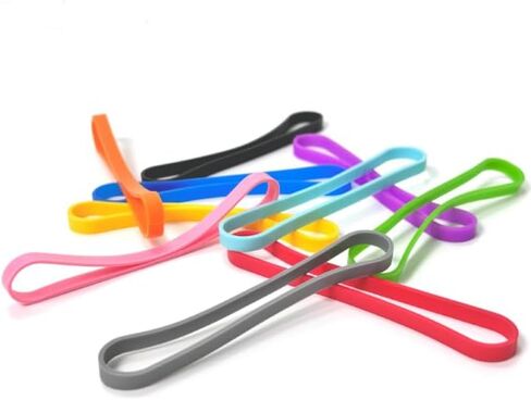 Rubber Bands Silicone 8 inch and 6.3 inch 12 Pcs Mixed size Large Elastic Bands for Notebook Books Cooking Wrapping Rubber Bands Cooking Boxes Wraps Office Supplies in Saudi Arabia