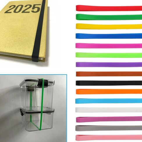 Rubber Bands Silicone 8 inch and 6.3 inch 12 Pcs Mixed size Large Elastic Bands for Notebook Books Cooking Wrapping Rubber Bands Cooking Boxes Wraps Office Supplies in Saudi Arabia