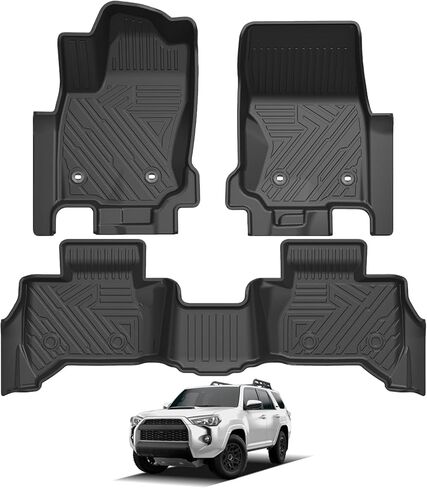 الحصير Falafa Floor for Toyo-TA RAV4 2019-2024 2025 (تشمل الهجين) ، TPE All Weather Floor Liner لـ RAV4 1ST-ROW CAR MATS Liners ، Black in Kuwait