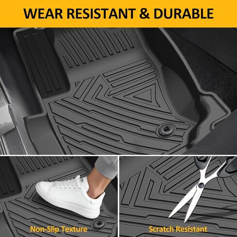 الحصير Falafa Floor for Toyo-TA RAV4 2019-2024 2025 (تشمل الهجين) ، TPE All Weather Floor Liner لـ RAV4 1ST-ROW CAR MATS Liners ، Black in Kuwait