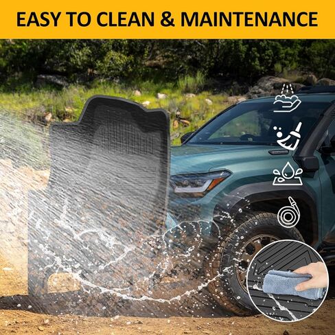 الحصير Falafa Floor for Toyo-TA RAV4 2019-2024 2025 (تشمل الهجين) ، TPE All Weather Floor Liner لـ RAV4 1ST-ROW CAR MATS Liners ، Black in Kuwait