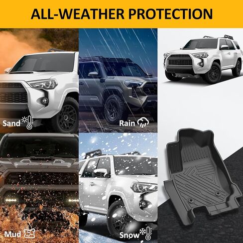 الحصير Falafa Floor for Toyo-TA RAV4 2019-2024 2025 (تشمل الهجين) ، TPE All Weather Floor Liner لـ RAV4 1ST-ROW CAR MATS Liners ، Black in Kuwait