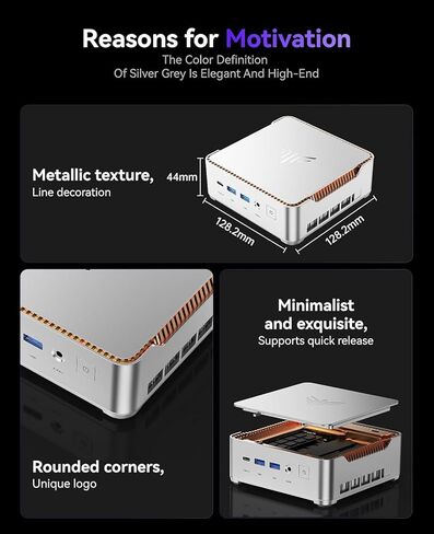 KAMRUI GK3Plus كمبيوتر صغير، وحدة المعالجة المركزية 12th Alder Lake N97 (تصل إلى 3.6 جيجا هرتز) كمبيوتر سطح مكتب صغير، 8 جيجا بايت DDR4 RAM 256 جيجا بايت M.2 SSD، Micro PC يدعم شاشة ثلاثية 4K، WiFi5، BT4.2، VESA، جيجابت إيثرنت لمكتب الأعمال in Kuwait