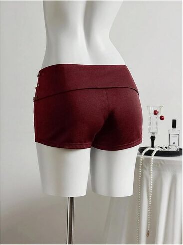 MakeMeChic Women's Summer Y2K Punk Shorts Rivet Studded Straight Leg Mini Shorts Club Outfits in Kuwait