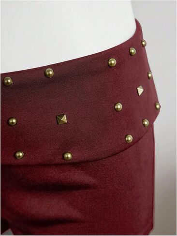MakeMeChic Women's Summer Y2K Punk Shorts Rivet Studded Straight Leg Mini Shorts Club Outfits in Kuwait