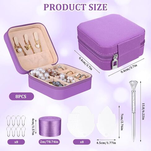 8 أجهزة الكمبيوتر الشخصية وصيفات الشرف اقتراح مجوهرات مربع وصيفات العروسة اقتراح صناديق الهدايا مجوهرات سفر مع 8 بطاقات رسائل ، 8 دبابيس ، وصيفات الزفاف هدايا الزفاف في حلق محرك الخاتم منظم التخزين (الوردي) in Kuwait