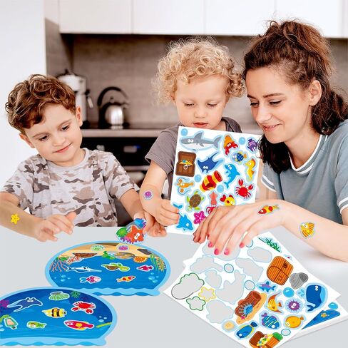 216 Insect Stickers 14 Bug Jar Scenes, Nature Insect Scene with Bee/Butterfly/Ladybug, Make Your Own Bug Jars DIY Activity for Toddlers, Kids, Boys & Girls in Saudi Arabia