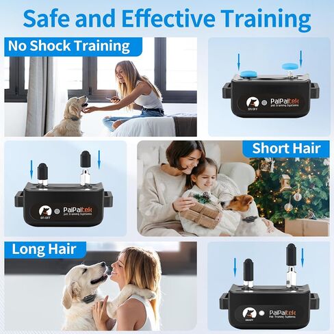 PaiPaitek Automatic Bark Collar with Remote for Large Dog, Up to 3300ft Range Bark and Training Collar Combo, 100% Waterproof Dog Bark Shock Collar with Flashlight in Saudi Arabia