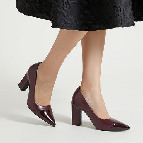 كعب Trary للنساء مغلق بمقدمة مدببة حذاء بكعب عالٍ للنساء بكعب مكتنز وكعب عالٍ مريح للنساء سهل الارتداء في فستان المكتب وحفلات الزفاف بكعب 3.54 سم in Kuwait