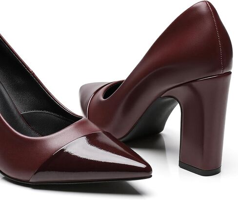 كعب Trary للنساء مغلق بمقدمة مدببة حذاء بكعب عالٍ للنساء بكعب مكتنز وكعب عالٍ مريح للنساء سهل الارتداء في فستان المكتب وحفلات الزفاف بكعب 3.54 سم in Kuwait