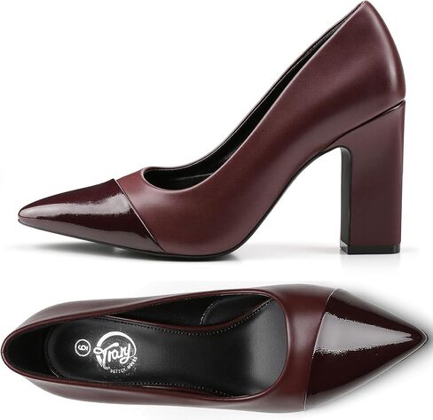 كعب Trary للنساء مغلق بمقدمة مدببة حذاء بكعب عالٍ للنساء بكعب مكتنز وكعب عالٍ مريح للنساء سهل الارتداء في فستان المكتب وحفلات الزفاف بكعب 3.54 سم in Kuwait