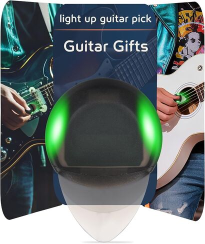 LED Light Up Guitar Picks – Glow-in-the-Dark, Replaceable Button Cell Battery, Customizable for Electric & Acoustic Guitars, Firefly Guitar Accessories, Cool Guitar Picks for Musicians in Saudi Arabia
