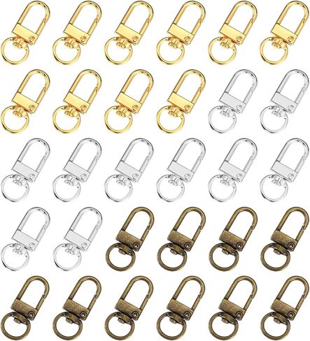 Claw Claw Claasp 30pcs الذهب والفضة 360 ° دوار خطاف خطاف الدوران خطاف الشبل حلقات سلسلة مفاتيح صغيرة لمجوهر in Kuwait