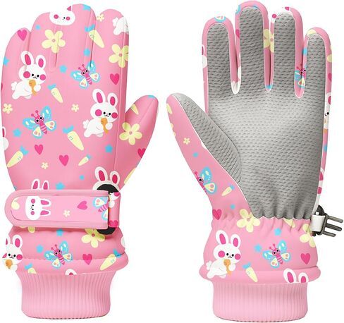 Kids Winter Snow Ski Gloves, Waterproof Cold Weather Insulated Outdoor Snowboard Gloves for Toddler Girls 3-11Y in Saudi Arabia