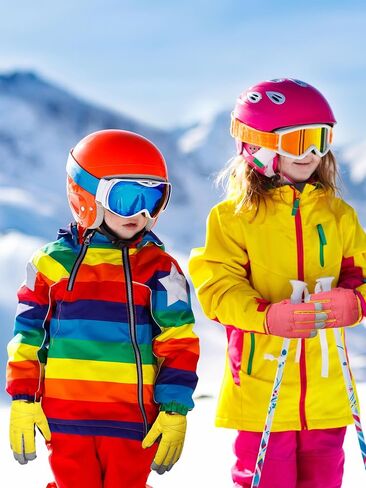 Geyoga 4 Pairs Kids Ski Gloves Cold Weather Windproof Warm Winter Snowboard Mittens for Boys Girls in Saudi Arabia